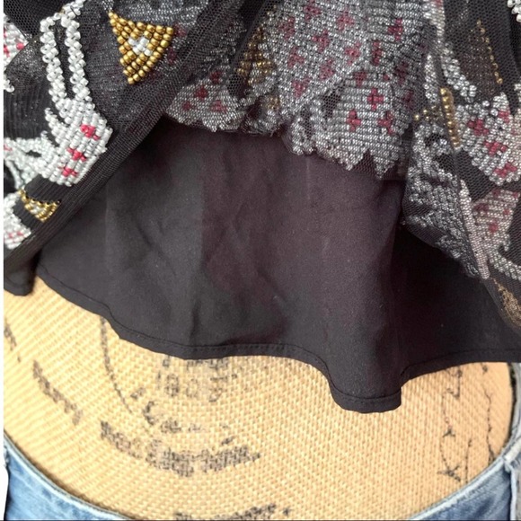 ECOTE boho Bralette top beaded back & neck tie fully lined size SMALL - Picture 11 of 15